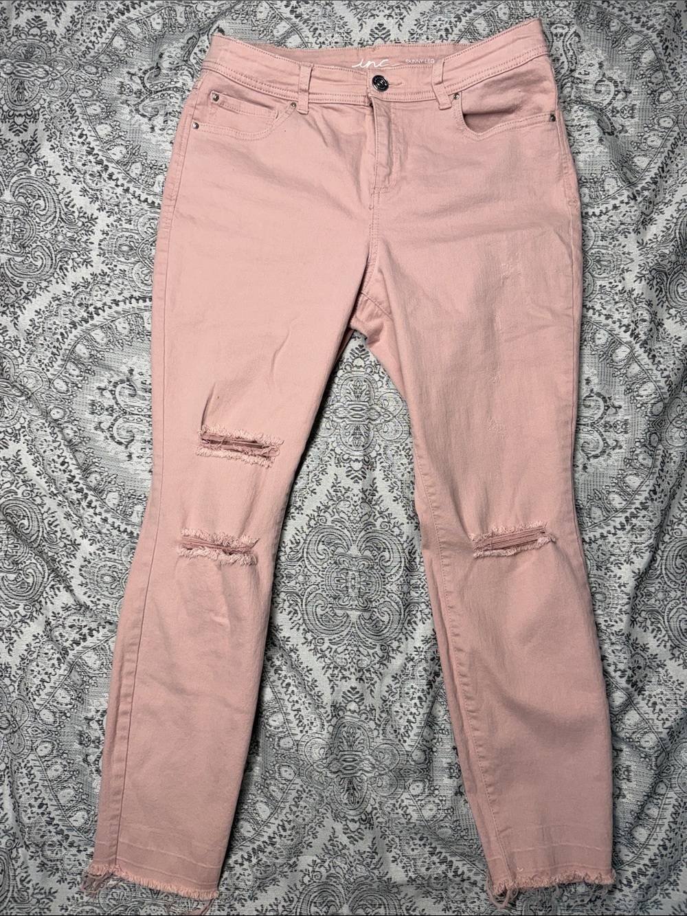 INC - Pink Distressed Women's Jeans - Slim Fit - Size 10